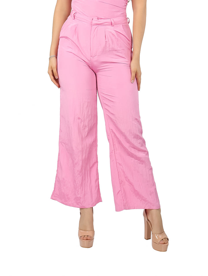Pantalón Ancho Crepé ATOK Color Rosa para Mujer