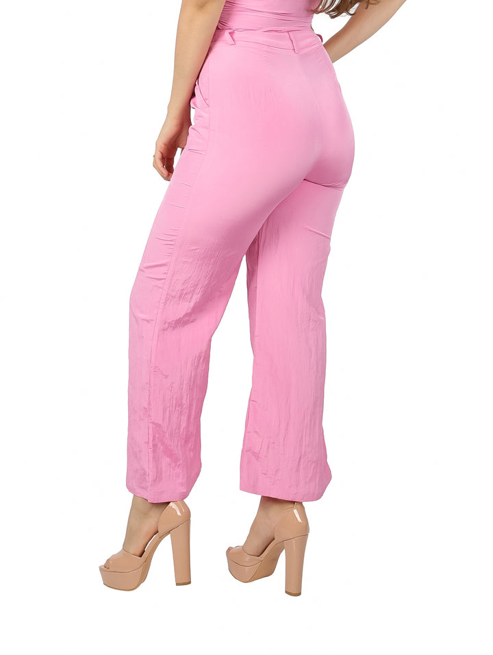Pantalón Ancho Crepé ATOK Color Rosa para Mujer