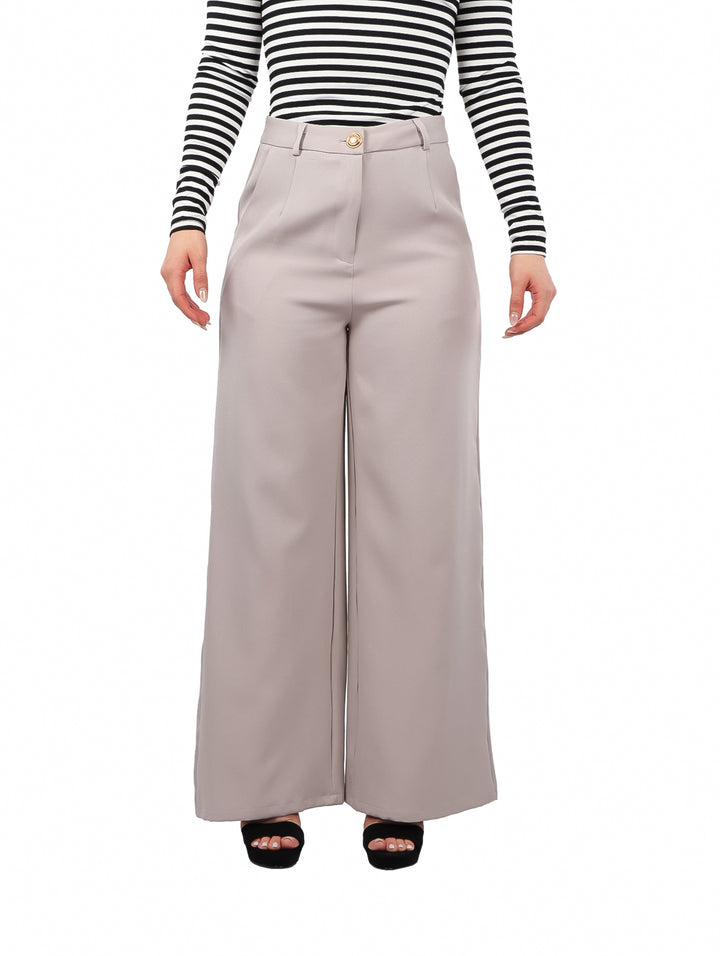 Pantalón Básico Liso ATOK Gris Claro para Mujer