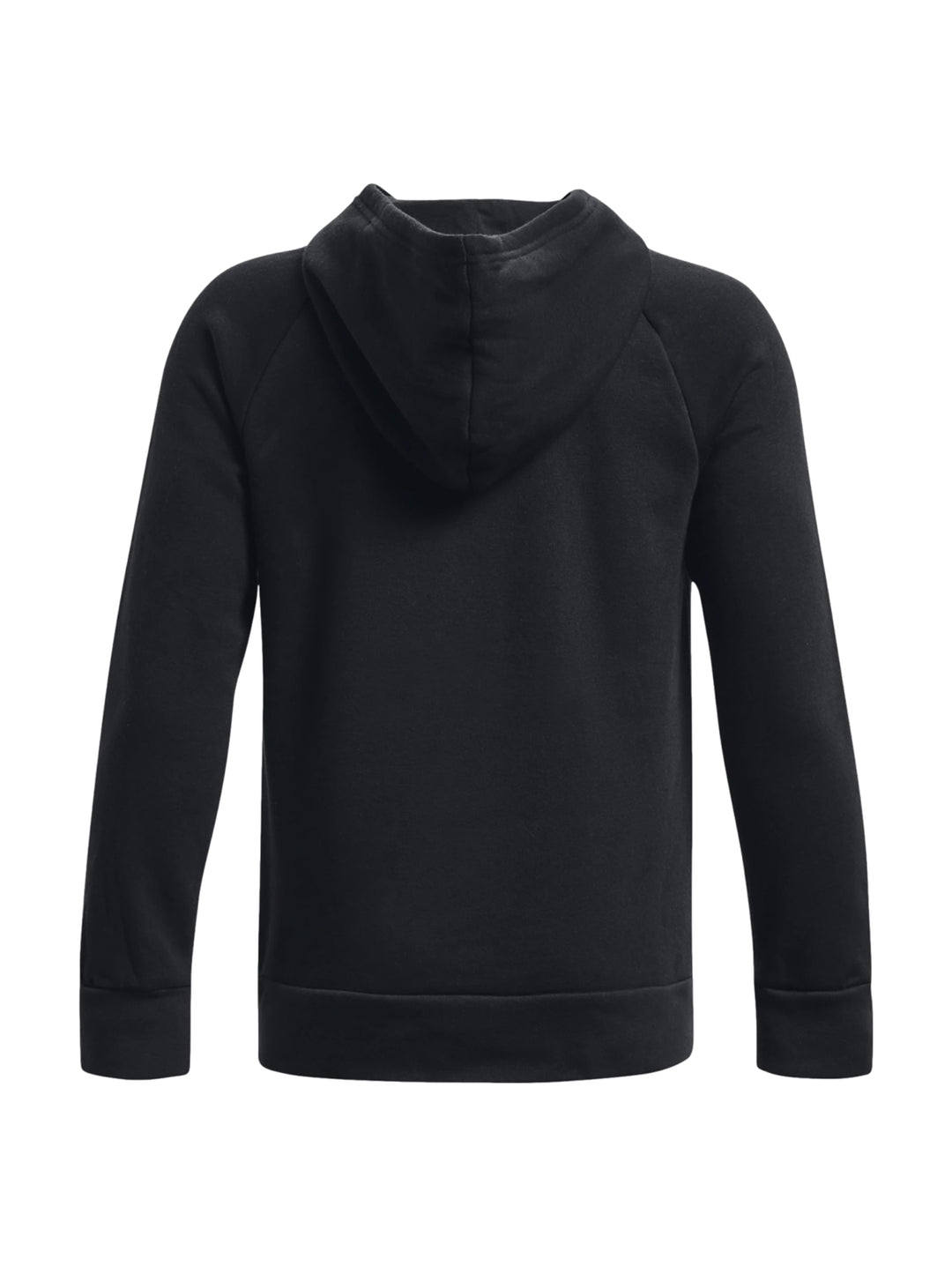 Sudadera deportiva Under Armour de color negro con capucha y logotipo blanco en el pecho.