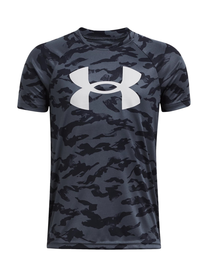 Playera Under Armour Tech BL Printed Gris para Nino