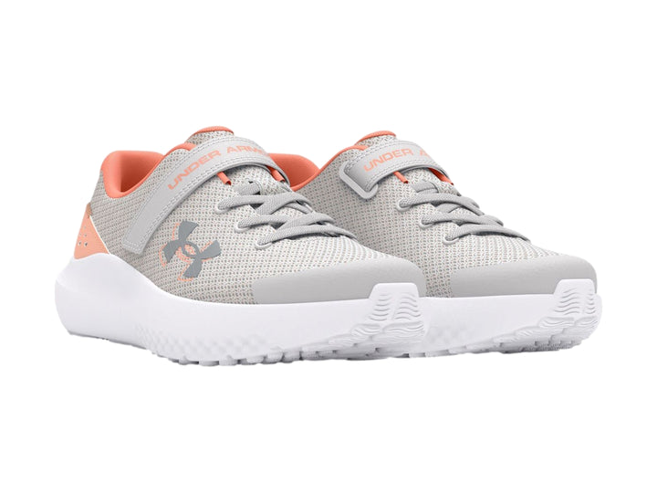 Tenis Under Armour GPS Surge 4 Gris y Rosa para Niña