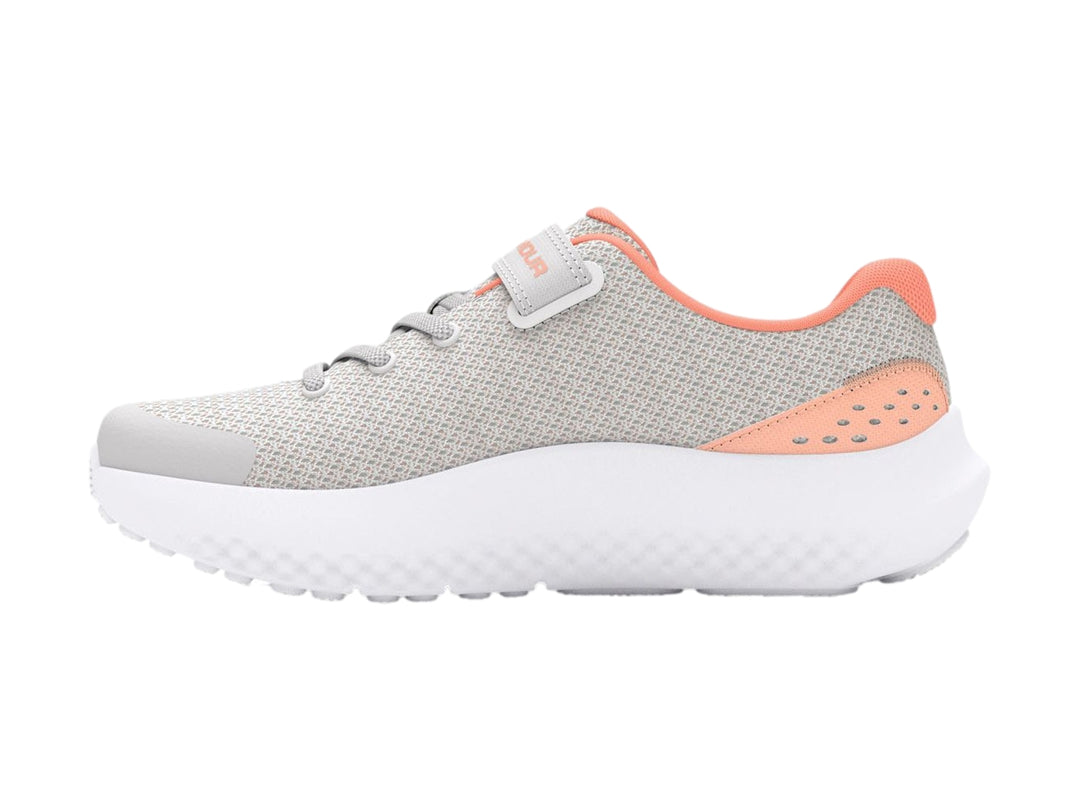 Tenis Under Armour GPS Surge 4 Gris y Rosa para Niña