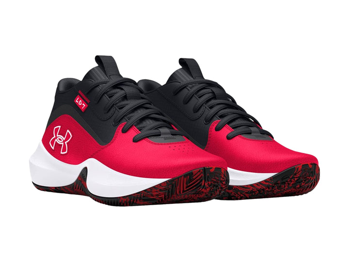 Tenis Under Armour Lockdown 7 Rojo y Blanco para Niño