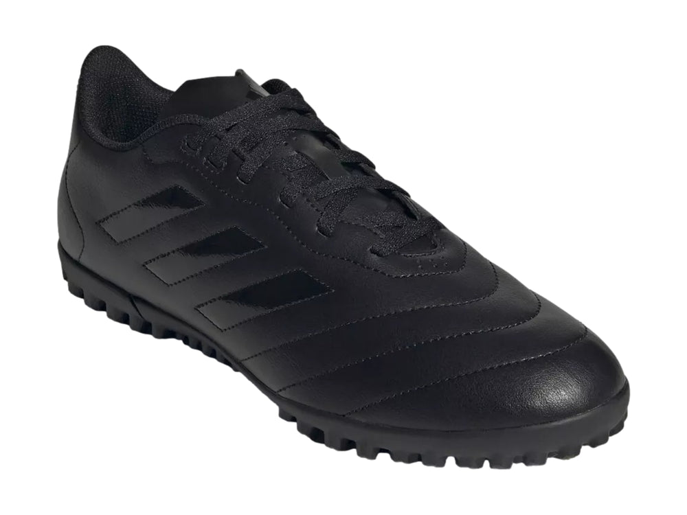 Zapato de fútbol Adidas Goletto VIII TF color negro con suela para césped sintético.