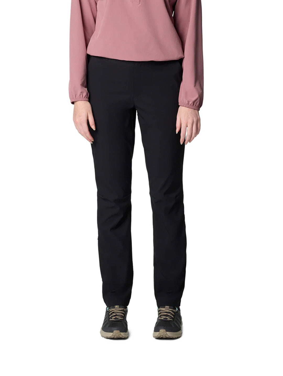 Pantalones Columbia Leslie Falls II en color negro, diseño recto para actividades al aire libre.