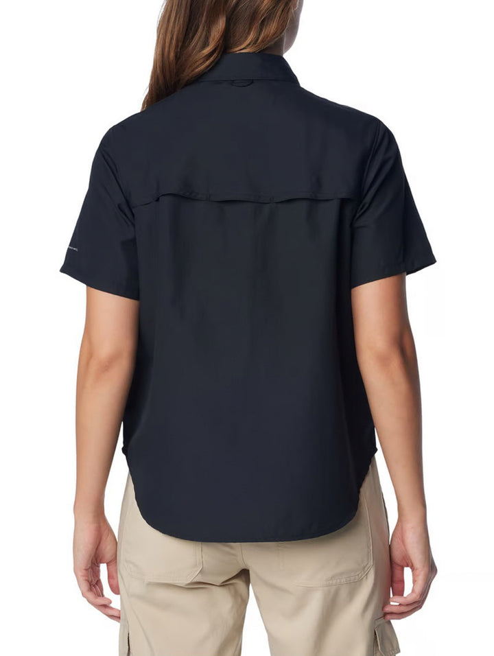 Camisa Columbia Silver Ridge 3.0 de manga corta en color negro para mujer.