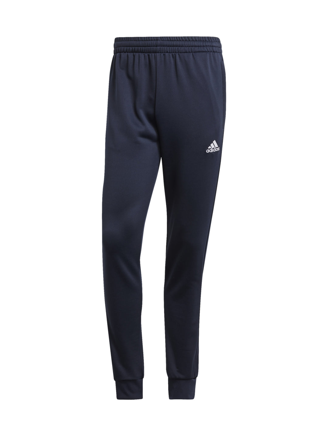Hombre vistiendo un conjunto deportivo Adidas de color azul marino compuesto por sudadera con gorro y pantalón.