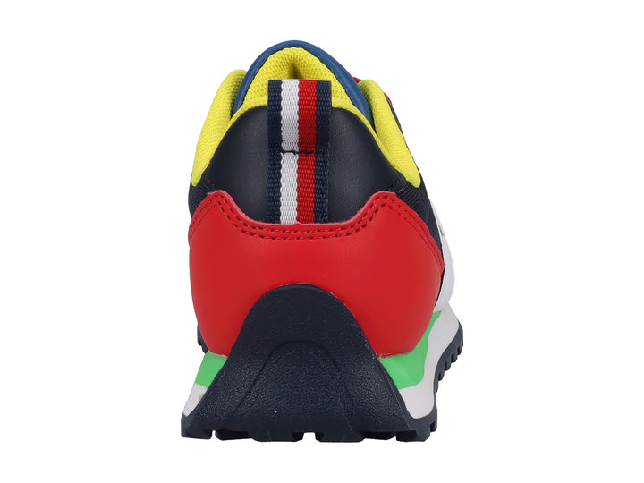 Tenis Tommy Hilfiger modelo Jogger en colores azul, rojo, blanco y amarillo para niño.