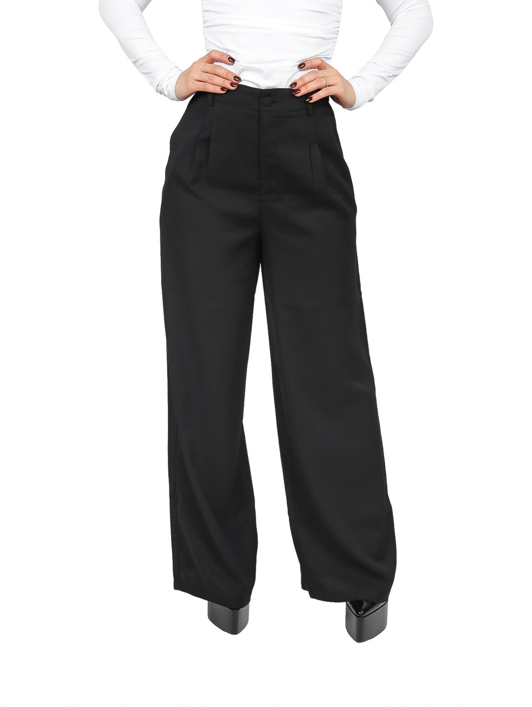 Pantalón de Vestir Ancho ATOK Negro para Mujer