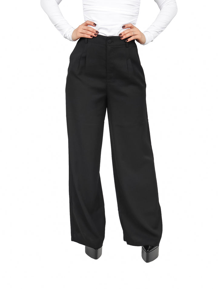 Pantalón de Vestir Ancho ATOK Negro para Mujer