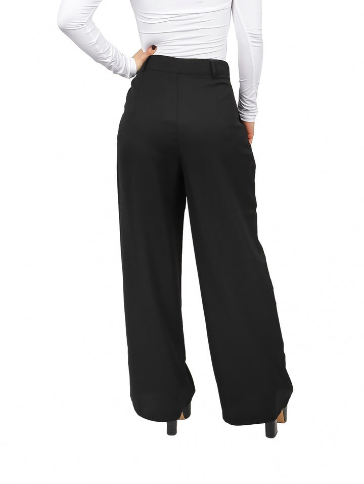 Pantalón de Vestir Ancho ATOK Negro para Mujer