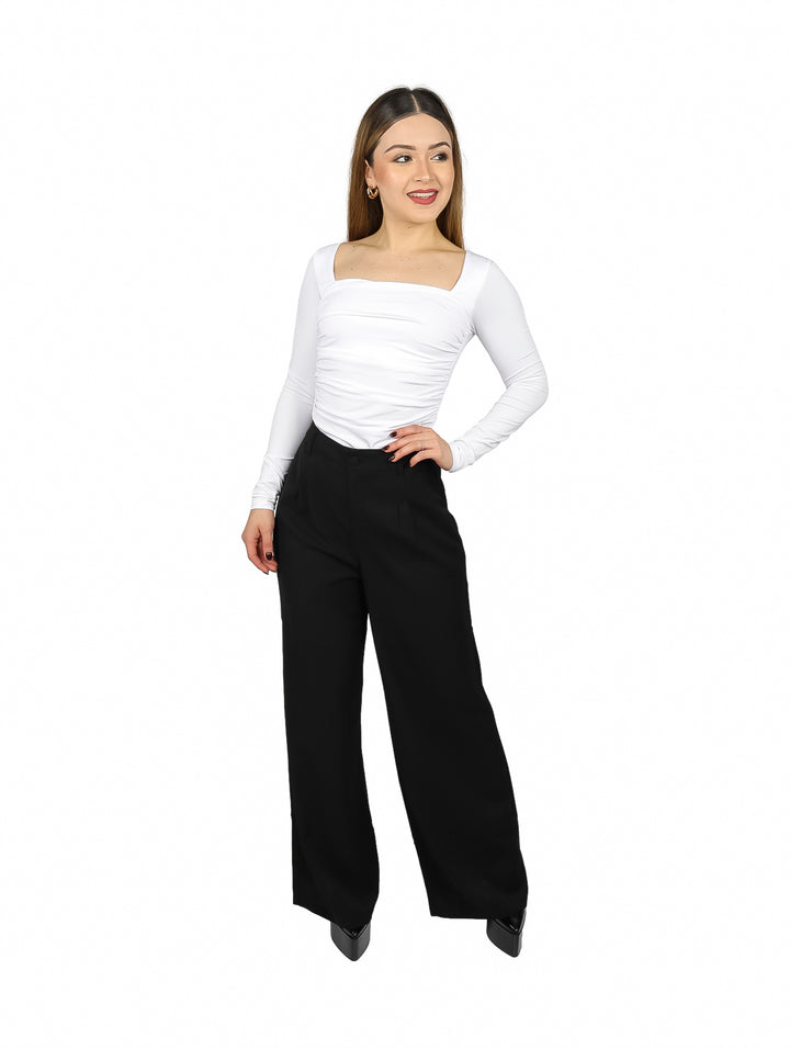 Pantalón de Vestir Ancho ATOK Negro para Mujer
