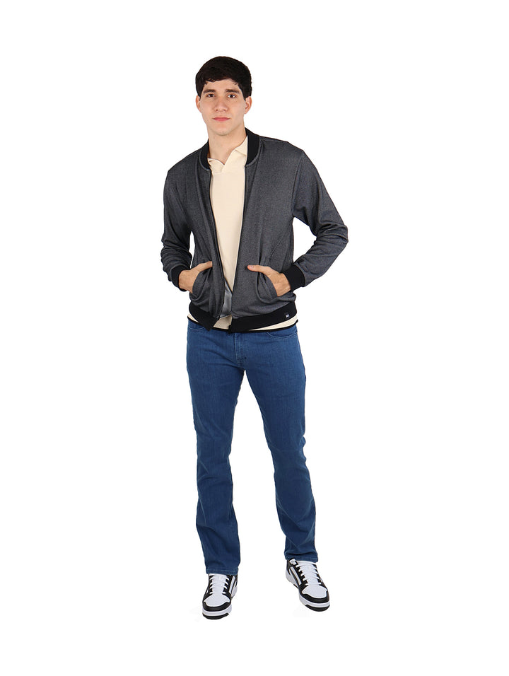 Chamarra Bomber American Fly Negro para Hombre