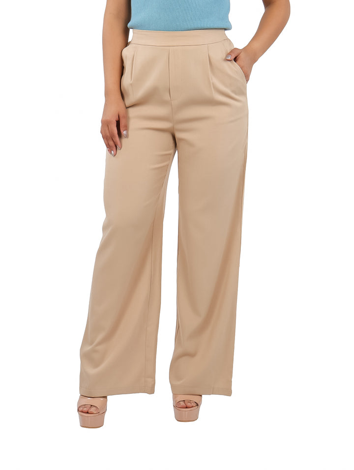 Pantalón Ancho ATOK Beige para Mujer