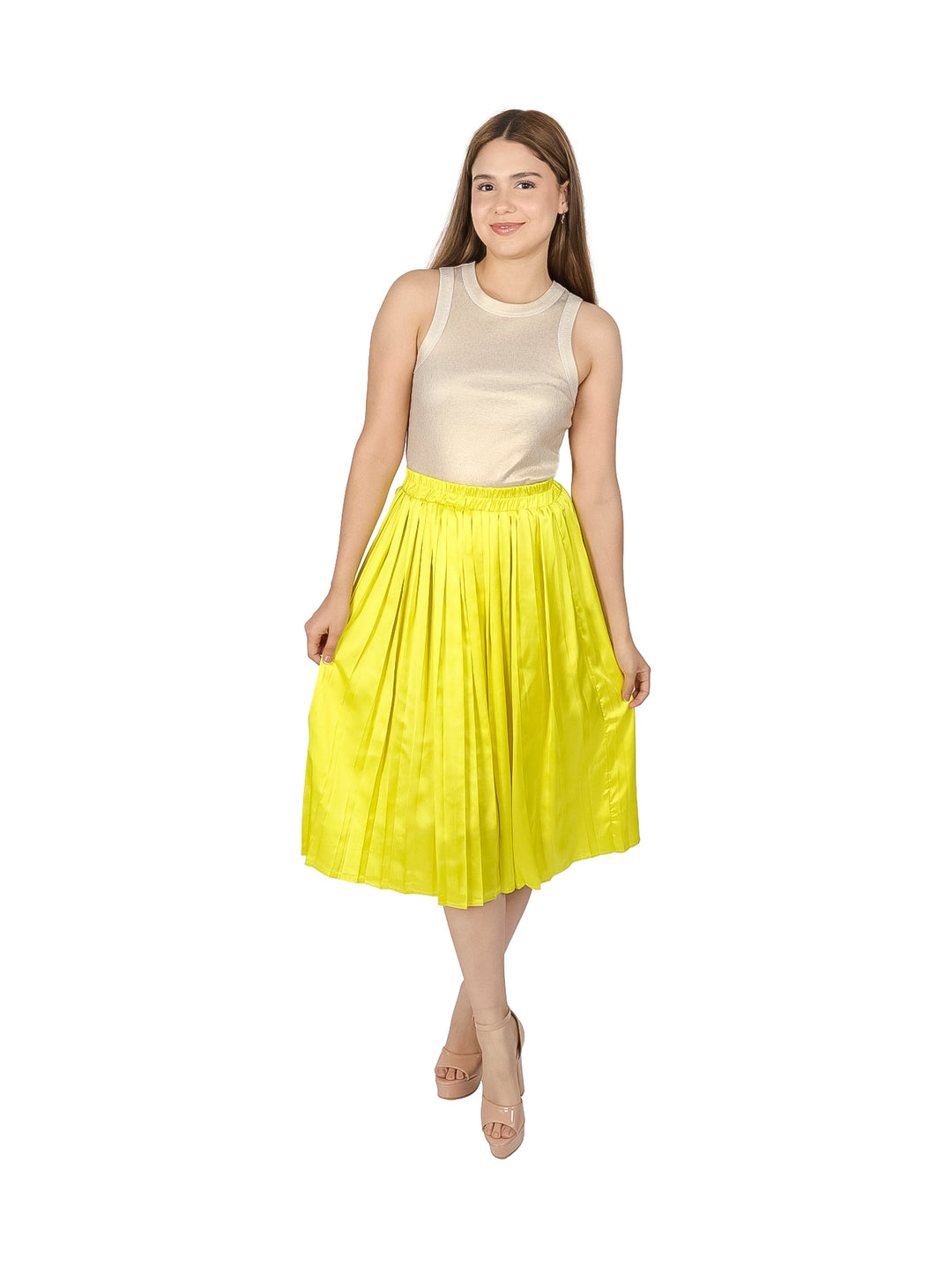 Falda Tableada ATOK Color Lime para Mujer