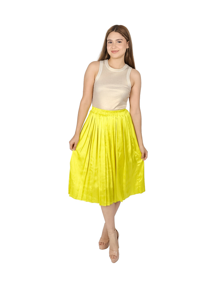 Falda Tableada ATOK Color Lime para Mujer