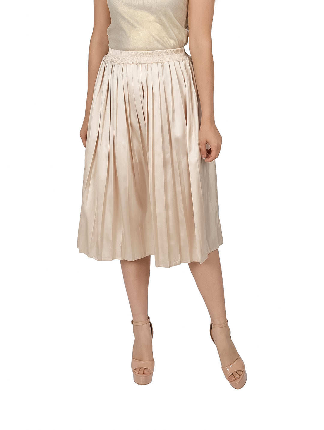 Falda Tableada ATOK Beige para Mujer