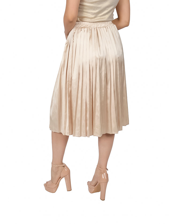 Falda Tableada ATOK Beige para Mujer