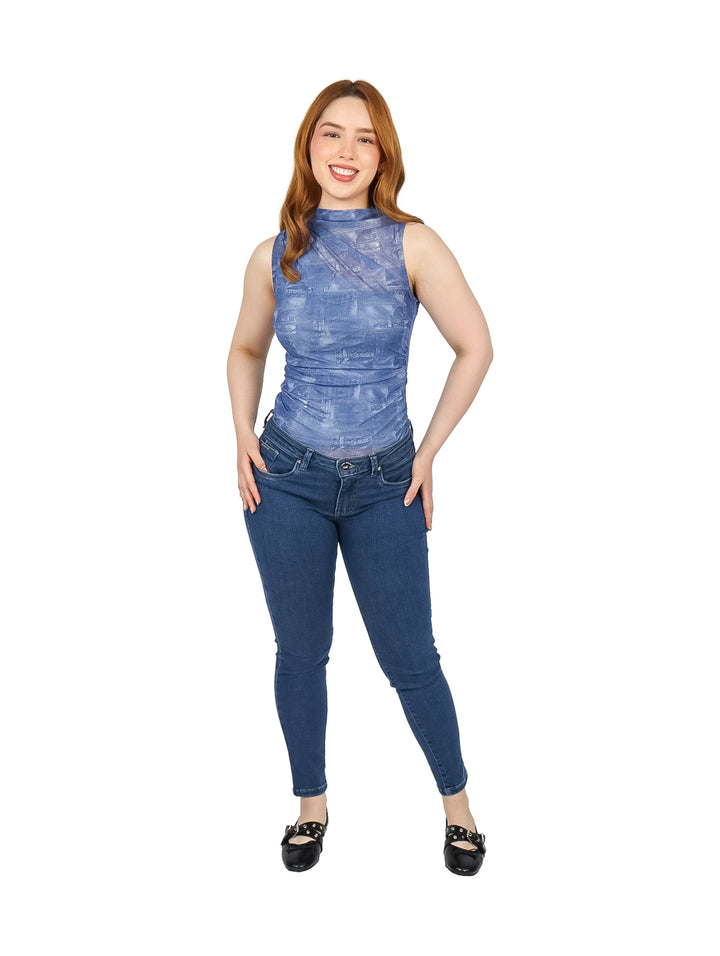 Blusa Red Marine Estampada Color Stone para Mujer