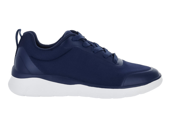 Tenis deportivos Flexi color azul marino con suela blanca y cordones.