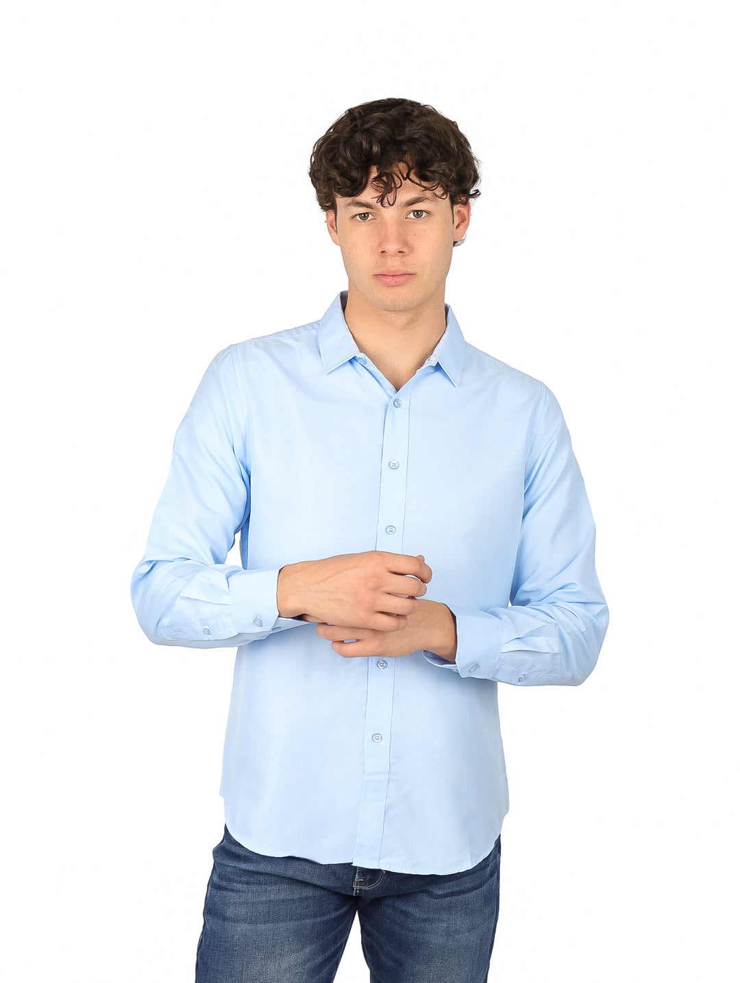 Camisa American Fly Manga Larga Azul Cielo para Hombre