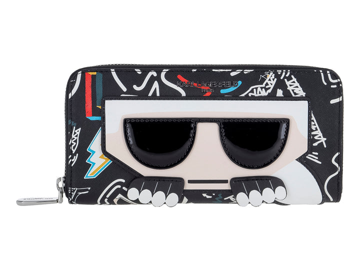 Bolsa de Hombro Karl Lagerfeld Negro y Naranja para Mujer