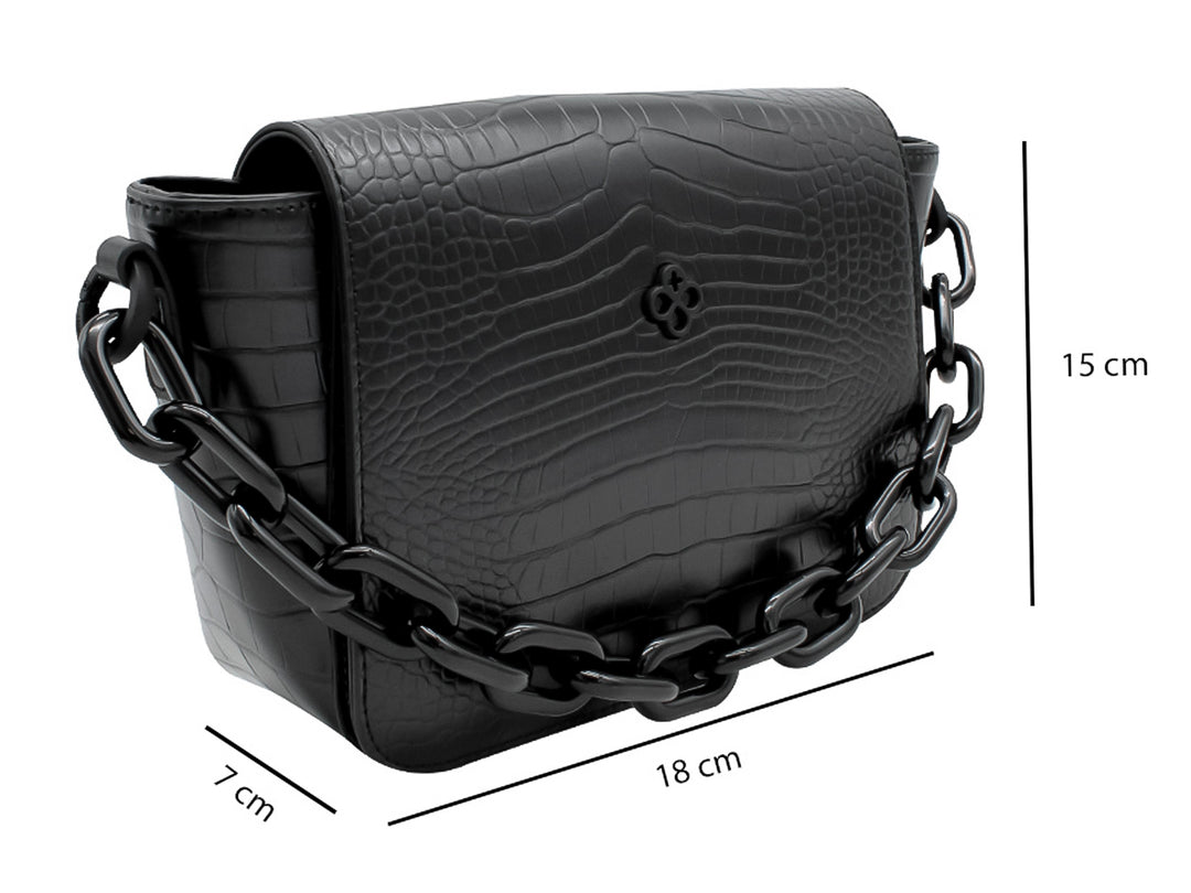 Bolso Jaime Ibiza Croco Negro para Mujer