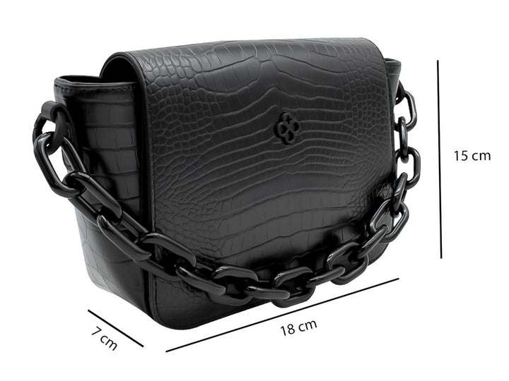 Bolso Jaime Ibiza Croco Negro para Mujer