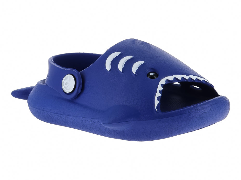 Sandalia azul con forma de tiburón para Niño, fabricada en material sintético EVA.