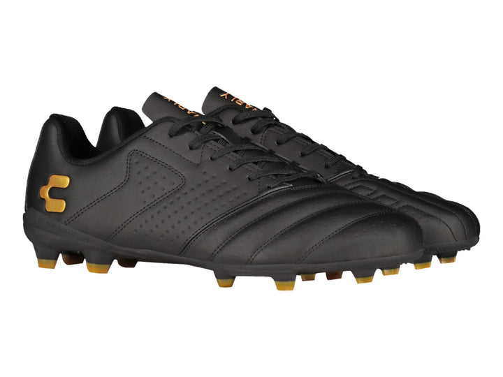 Tenis de Fútbol Charly Negro con Oro para Hombre