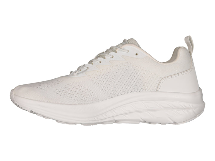 Tenis deportivos Charly color blanco con malla transpirable y suela blanca.