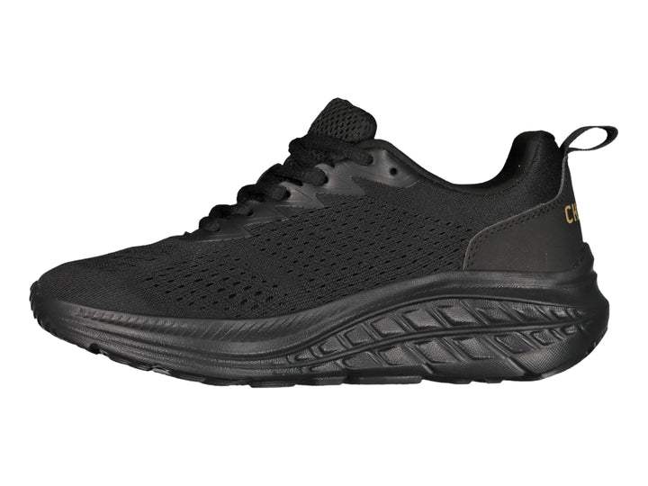 Tenis deportivos Charly de color negro con suela gruesa y tejido transpirable.