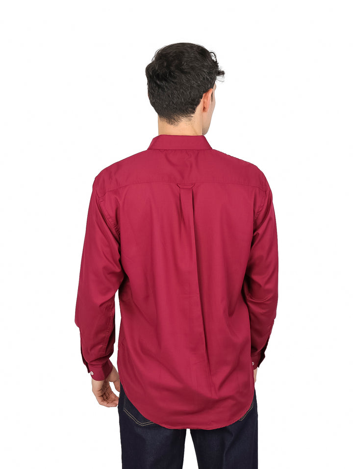 Camisa Lee Manga Larga Color Tinto para Hombre