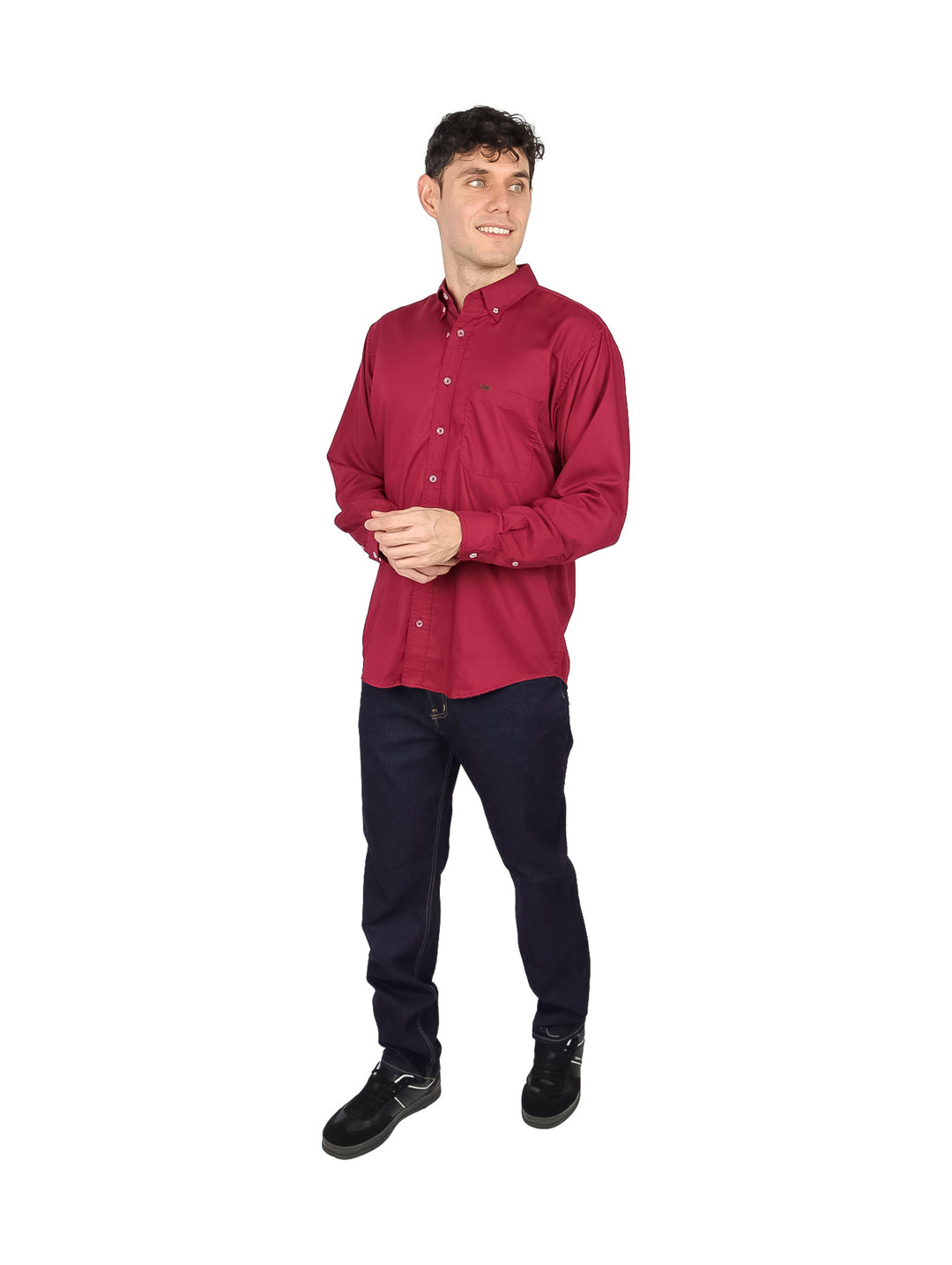 Camisa Lee Manga Larga Color Tinto para Hombre
