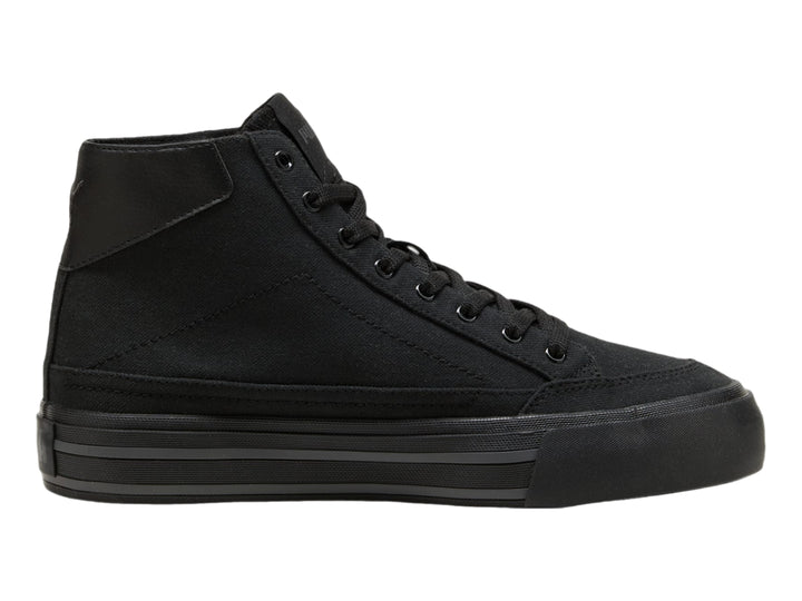 Tenis PUMA Court Classic Vulc Mid color negro, estilo bota con suela vulcanizada.