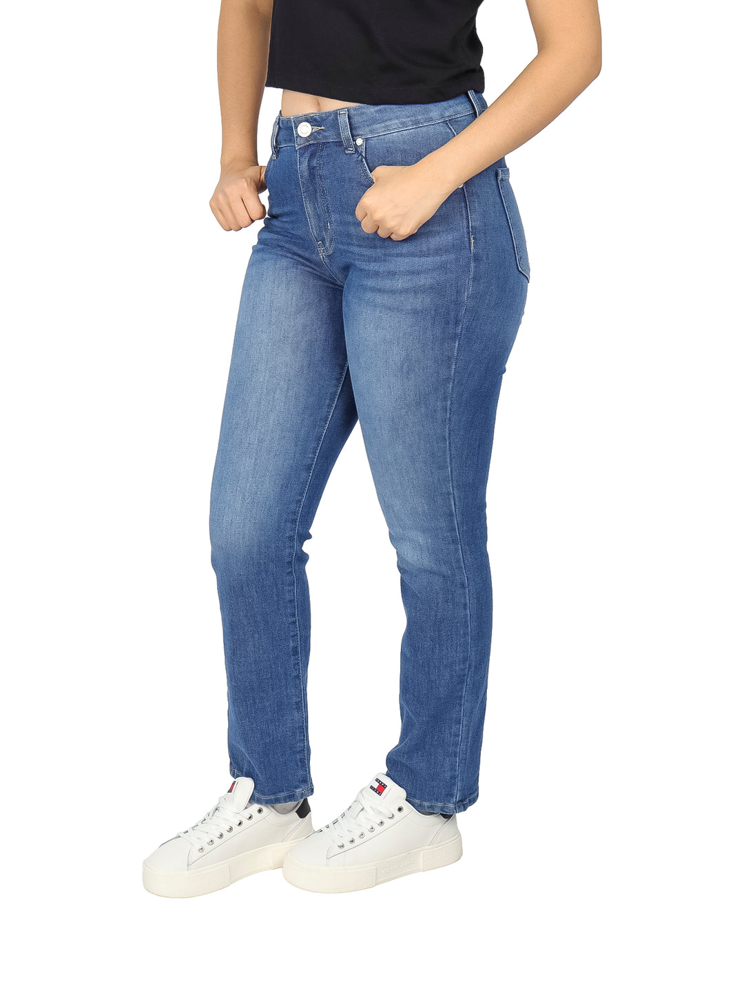Jeans JeansWest Stone Bleach Tiro Alto para Mujer