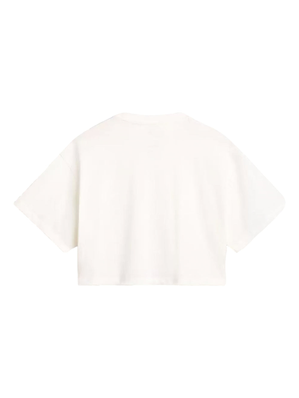 Playera corta VANS color marshmallow con gráfico beige en el pecho.