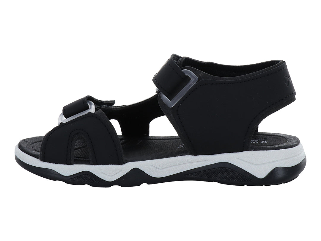 Sandalia deportiva para niño marca VAVITO en color negro con detalles en gris y suela blanca.