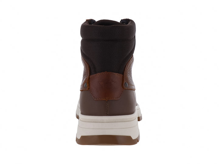 Botas Dockers color café con suela blanca y detalles en negro, estilo casual para hombre.