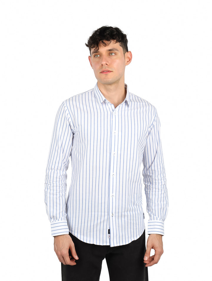 Camisa Varanasi Blanco a Rayas para Hombre