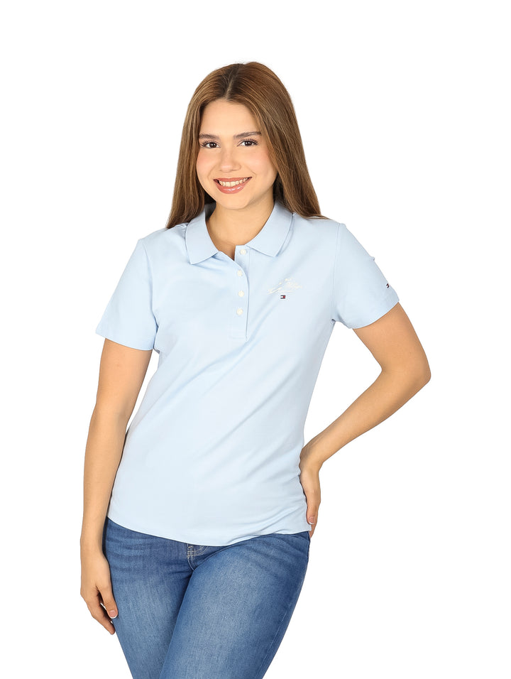 Playera Polo Tommy Hilfiger Azul Claro para Mujer