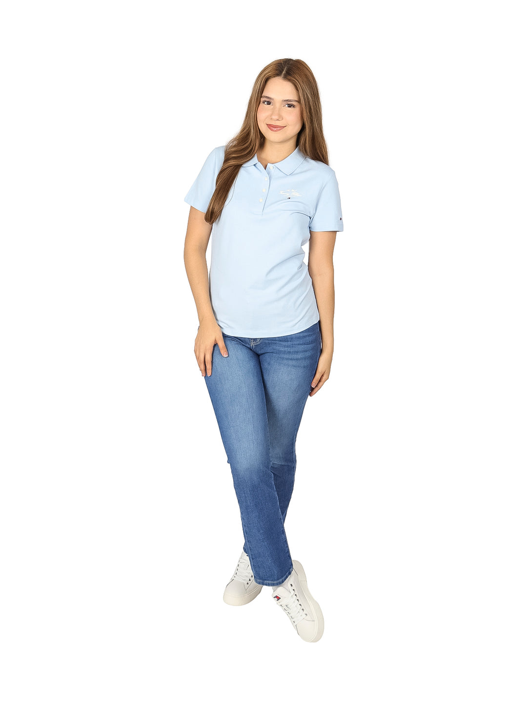 Playera Polo Tommy Hilfiger Azul Claro para Mujer