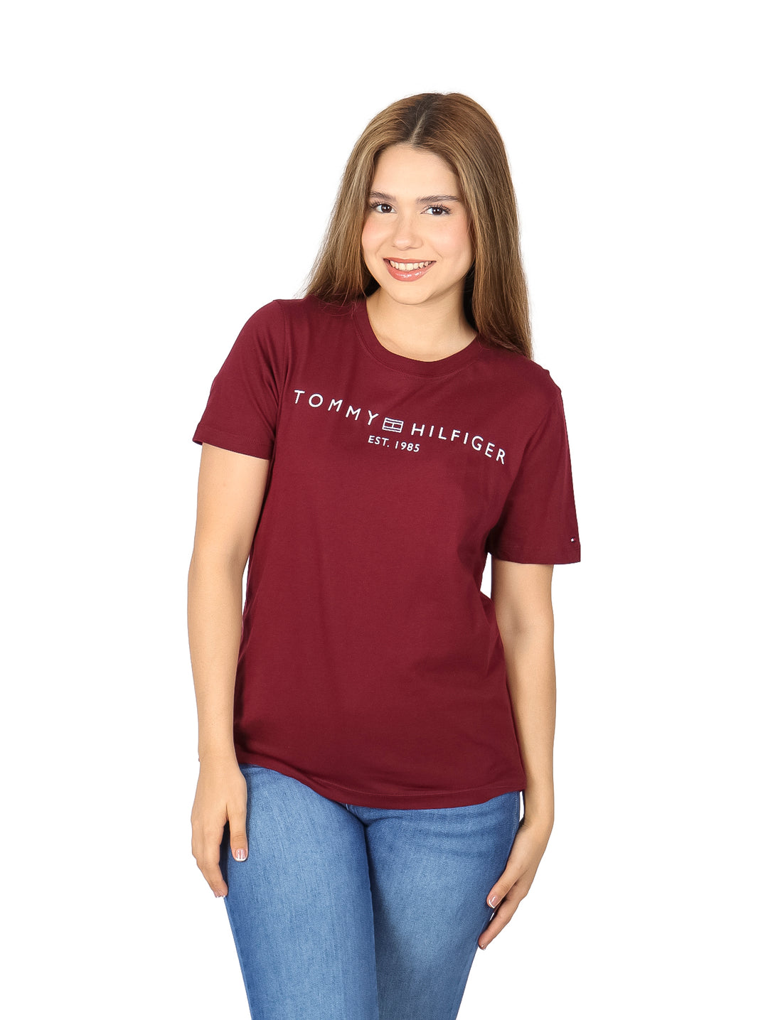 Playera Tommy Hilfiger Guinda para Mujer