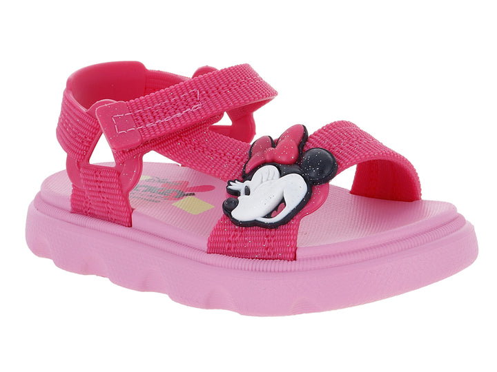Sandalias rosas para bebé de la marca Ipanema Disney con personaje de Minnie Mouse y correas ajustables.