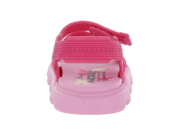 Sandalias rosas para bebé de la marca Ipanema Disney con personaje de Minnie Mouse y correas ajustables.