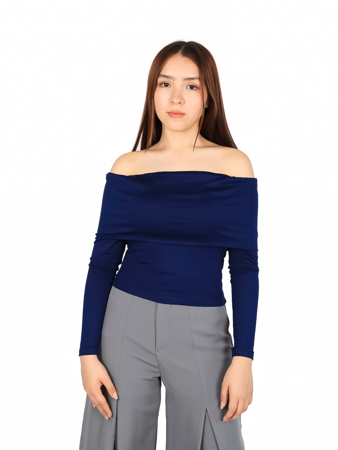 Blusa LOB Azul Marino Manga Larga para Mujer