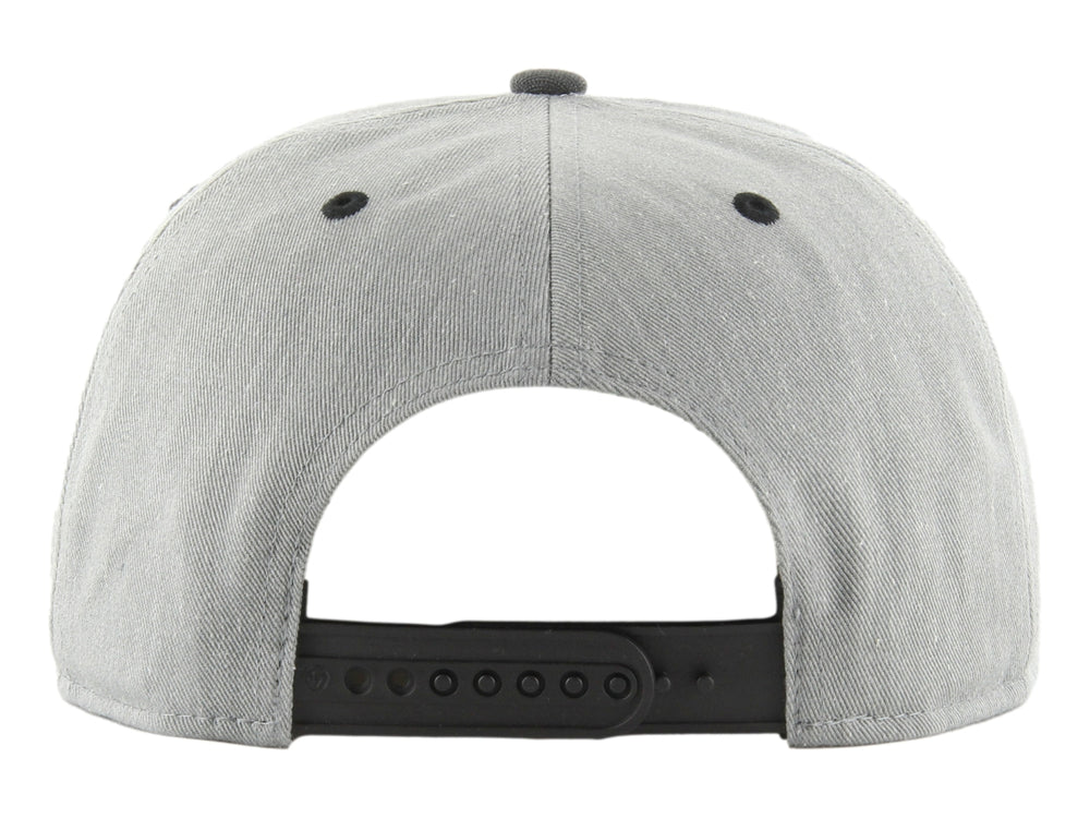 Gorra de béisbol 47 Brand color gris jaspeado con logo de los Dodgers en negro y visera con estampado de camuflaje.