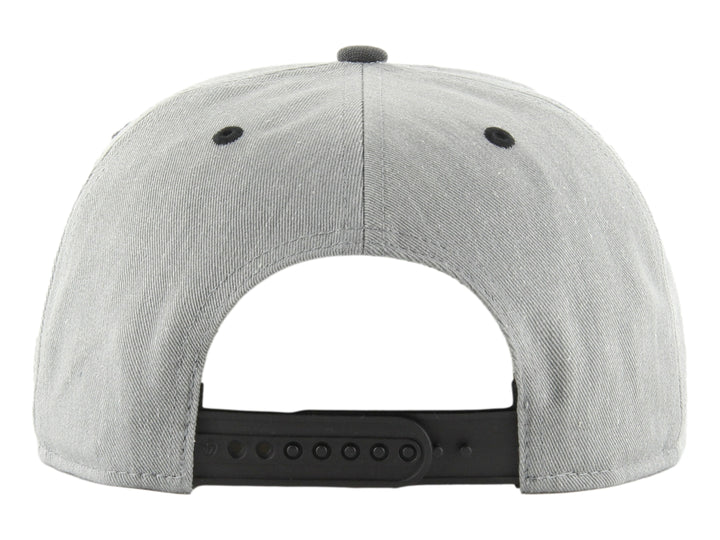 Gorra de béisbol 47 Brand color gris jaspeado con logo de los Dodgers en negro y visera con estampado de camuflaje.