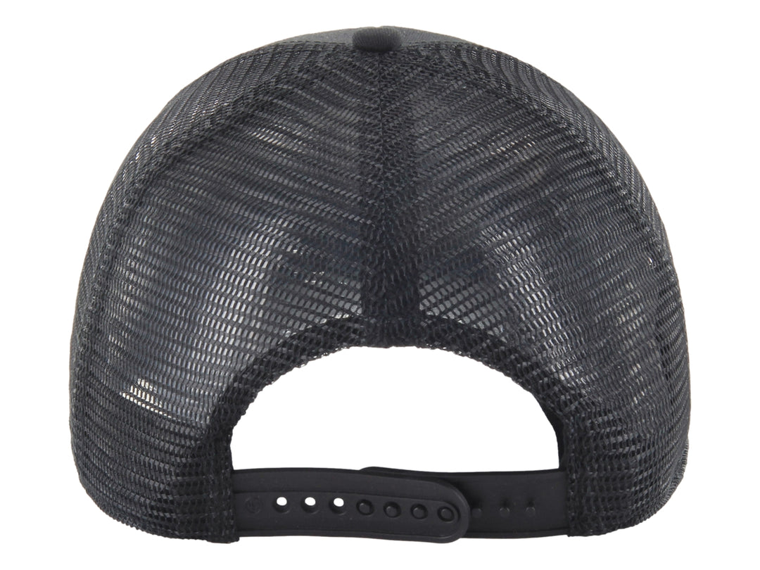Gorra de béisbol negra con logo NY blanco bordado y panel trasero de malla.